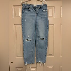 Zara Light Blue Distressed Boyfriend Jeans